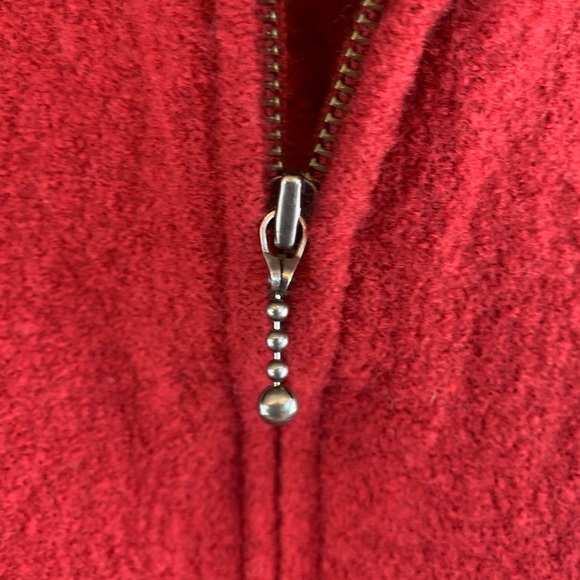 Woolrich 100% Wool Ruby Red Zip Up Vest - Picture 3 of 9